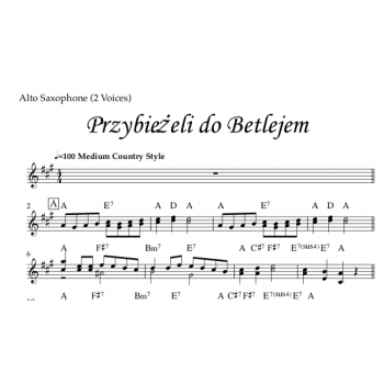 Przybieżeli do Betlejem, Alto Saxophone (Eb-Instrument)